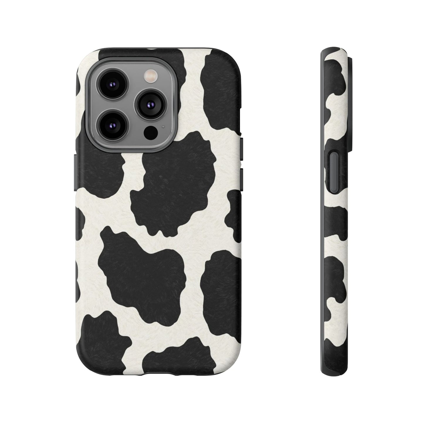Black & White Cow Print Phone Case | Western Aesthetic iPhone & Samsung Tough Case