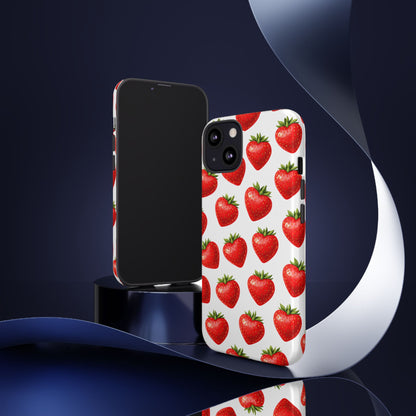 Cute Strawberry Phone Case – Aesthetic Fruit Pattern Protective Cover for Iphone, Samsung Galaxy and Pixel