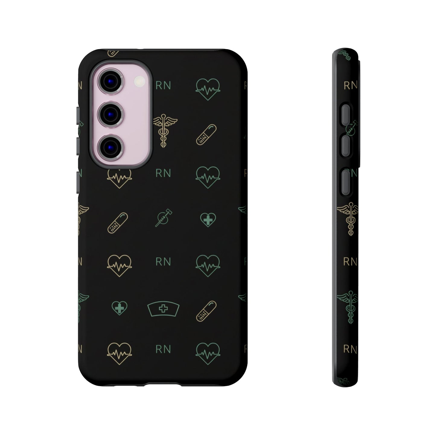 RN Nurse Phone Case – Minimal Medical Icon Pattern Healthcare Worker Tough Case