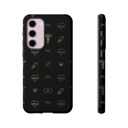 RN Nurse Phone Case – Minimal Medical Icon Pattern Healthcare Worker Tough Case