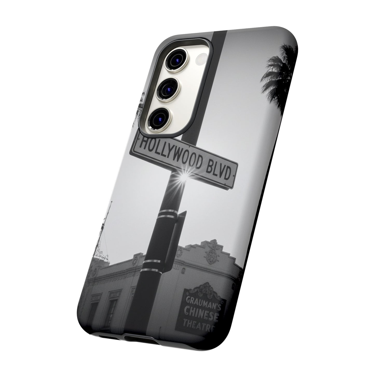 Hollywood Blvd Phone Case | Vintage Los Angeles Street Sign | Black & White LA Aesthetic