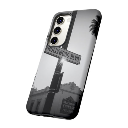 Hollywood Blvd Phone Case | Vintage Los Angeles Street Sign | Black & White LA Aesthetic