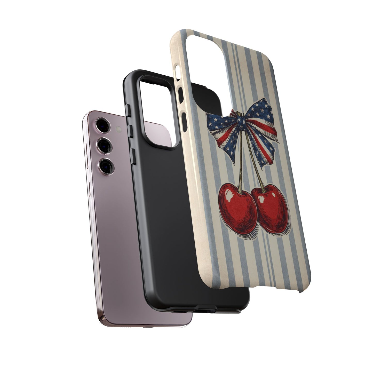 Patriotic Cherry Phone Case Americana Coquette Aesthetic iPhone Samsung