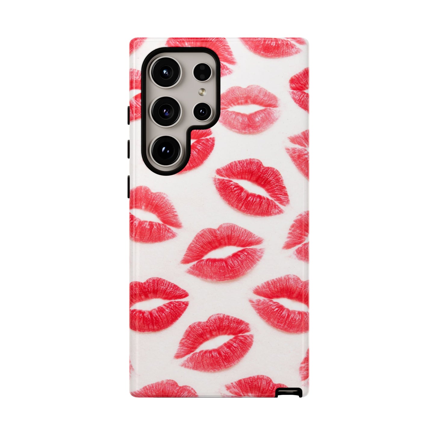 Red Lipstick Kiss Phone Case – Sexy Lip Print Pattern Tough Protective Cover