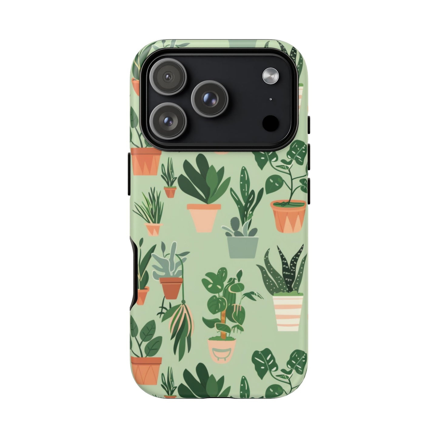 Plant Lover Phone Case | Cute Potted Plants Pattern | Botanical Aesthetic Tough Case