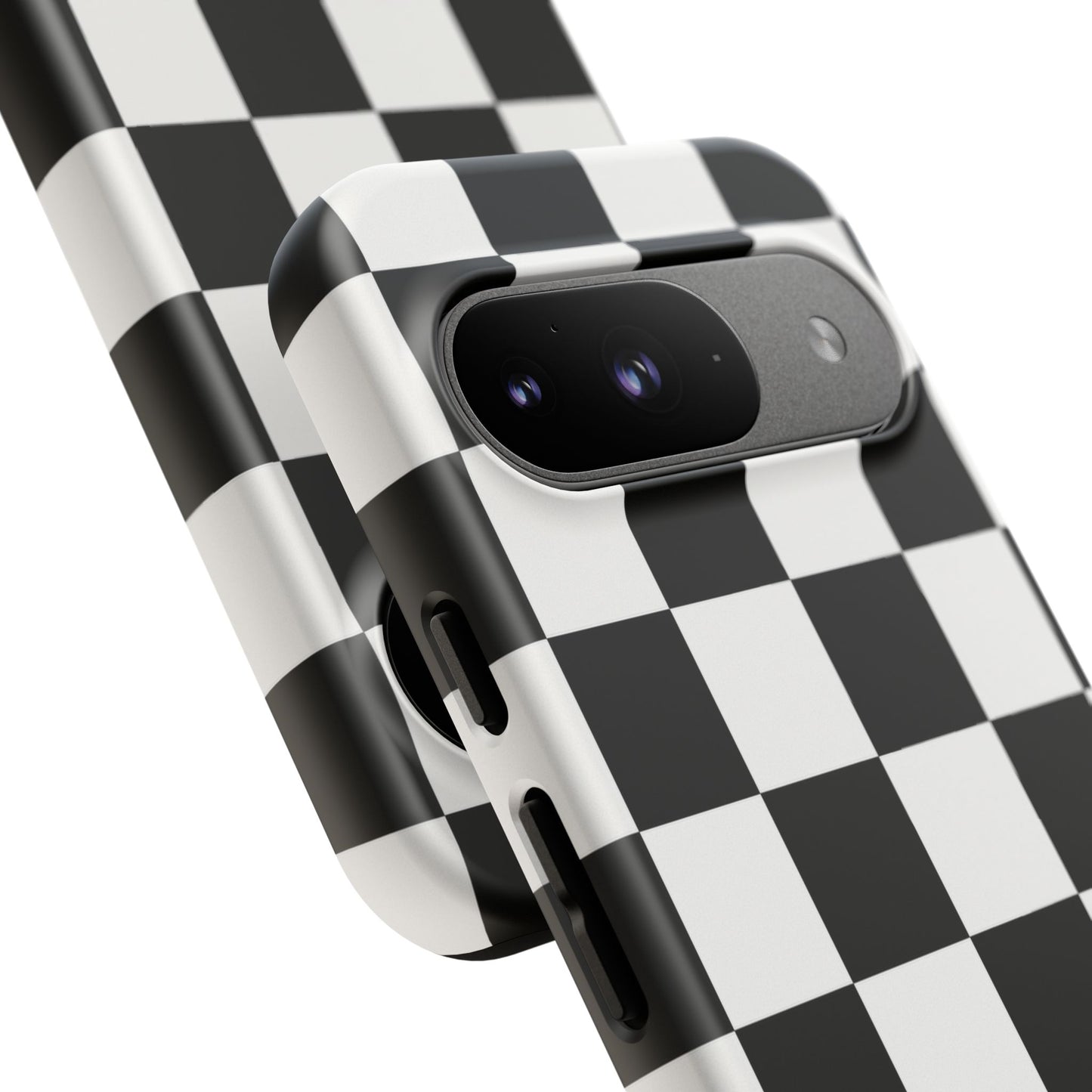 Black & White Checkerboard Phone Case – Classic Aesthetic Tough Protective Case