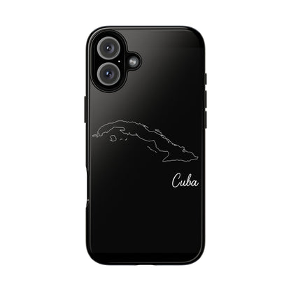 Cuba Outline Phone Case – Minimal Country Map Tough Case (iPhone, Samsung, Pixel)
