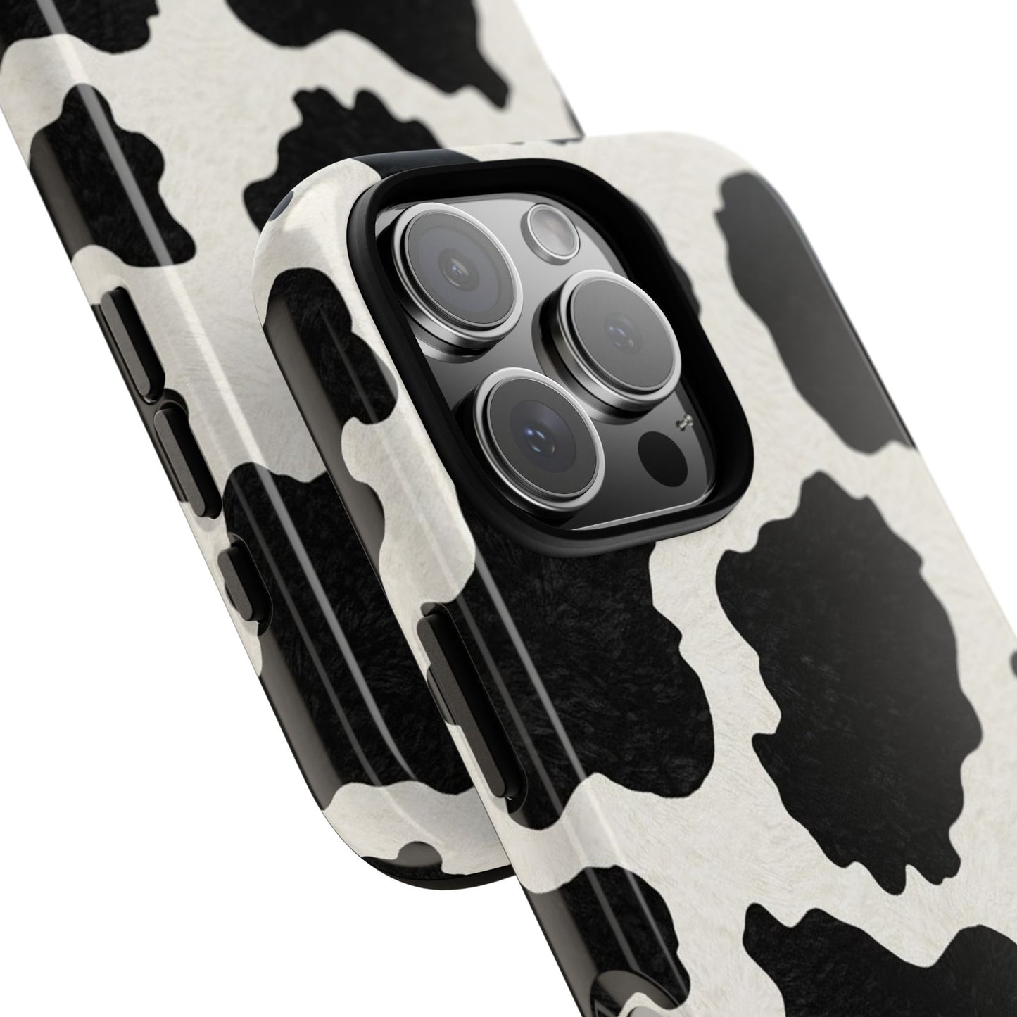 Black & White Cow Print Phone Case | Aesthetic Tough Protective Case