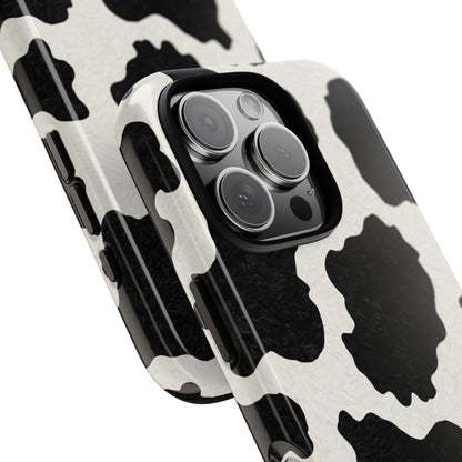 Black & White Cow Print Phone Case | Aesthetic Tough Protective Case
