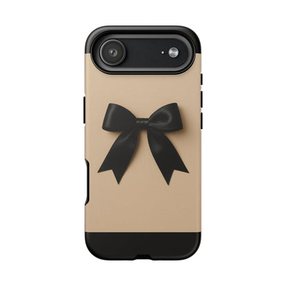 Black Bow Phone Case | Elegant Coquette Bow Design | Chic Neutral Tough Case for iPhone & Samsung