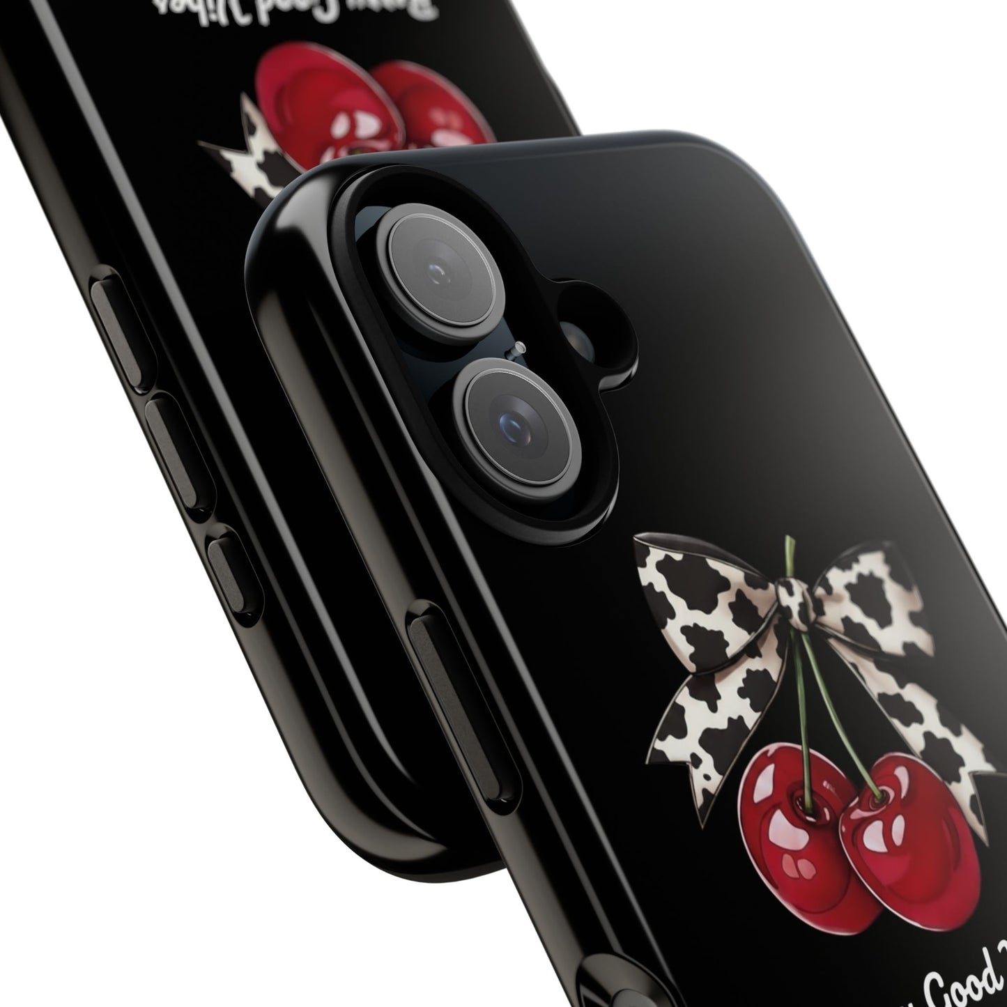 Cherry Cow Print Phone Case | Coquette Bow Aesthetic iPhone & Samsung Tough Case