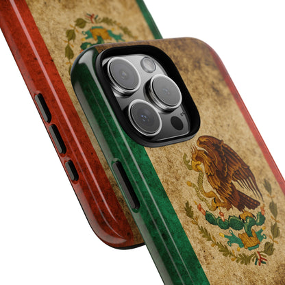 Vintage Mexico Flag Phone Case – Mexican Pride Grunge Flag Aesthetic Tough Case