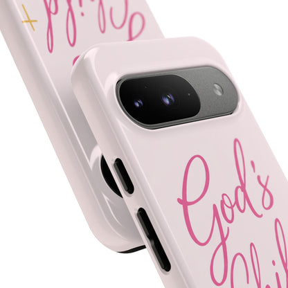 Gods Child Phone Case Christian Pink Aesthetic Tough iPhone Case