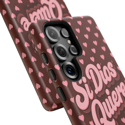 Si Dios Quiere Phone Case Latina Aesthetic Pink Hearts iPhone Samsung
