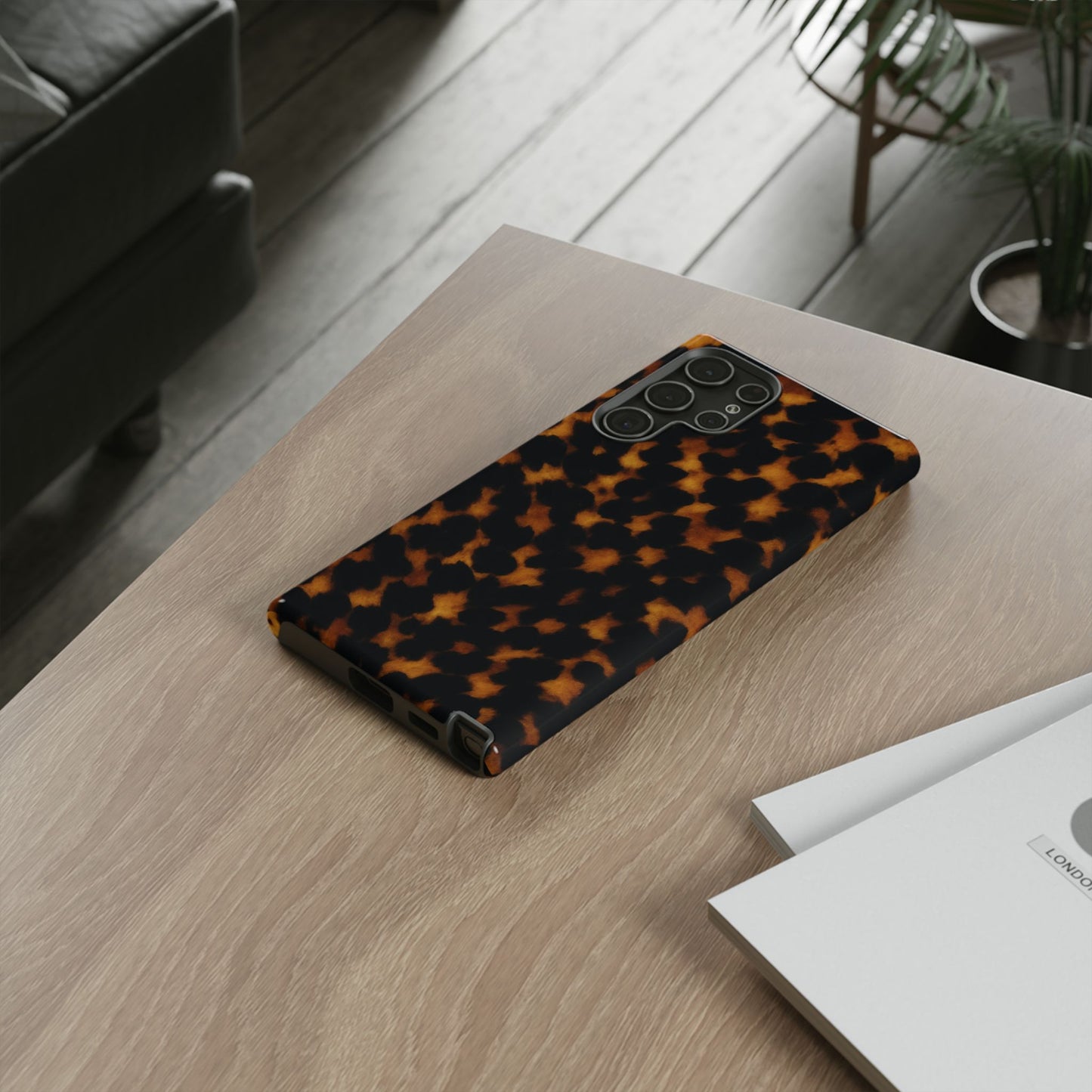 Tortoiseshell Phone Case – Brown Leopard Pattern Luxury Tough Protective Case