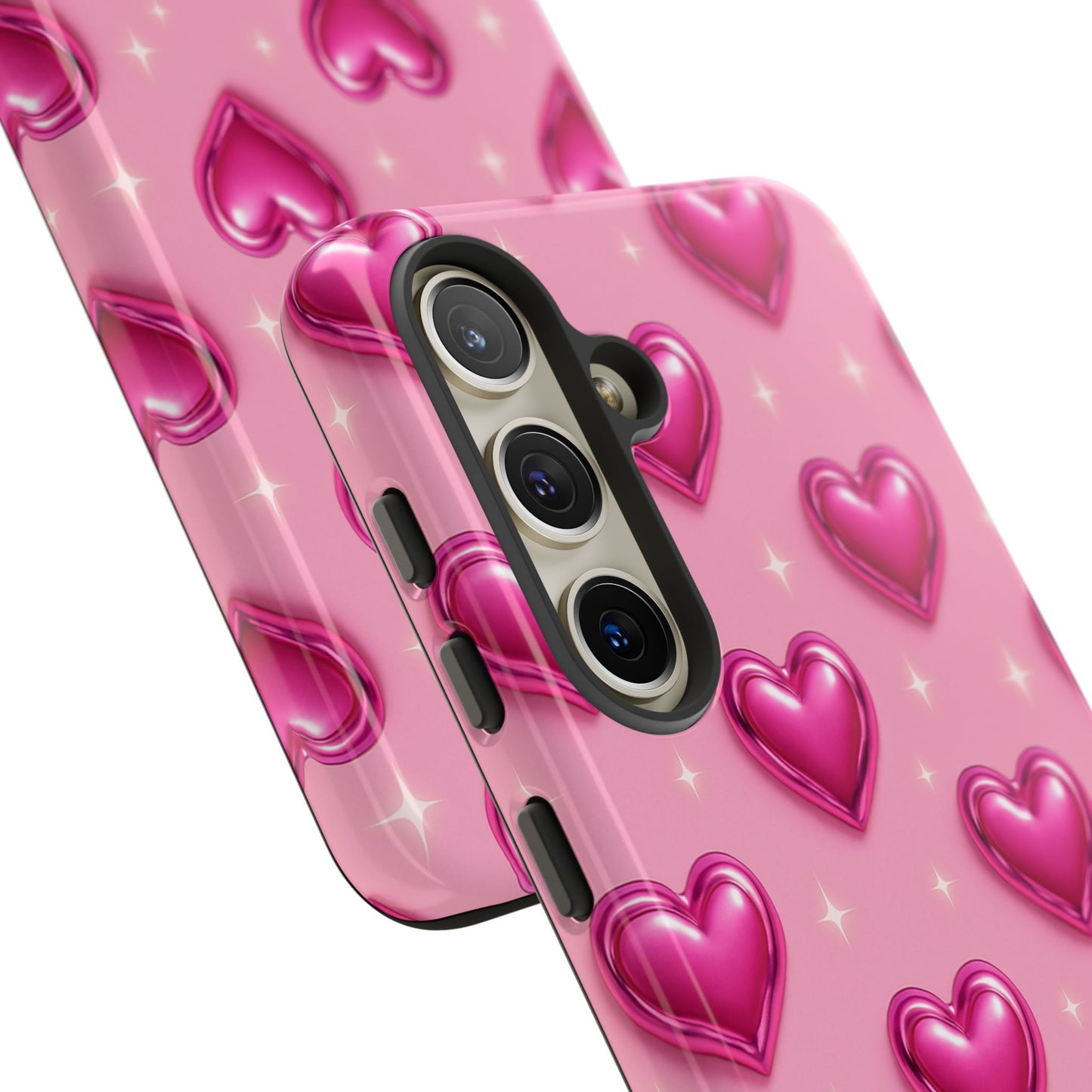 Pink Heart Pattern Phone Case | Tough Protective Case for Iphone, Samsung Galaxy and Pixel