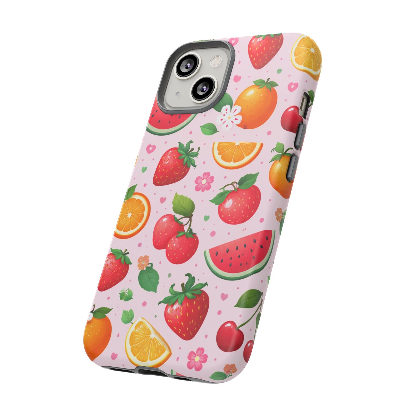 Fruit Phone Case – Tough Shockproof, Strawberry Cherry Citrus Summer Design for Iphone, Samsung Galaxy and Pixel