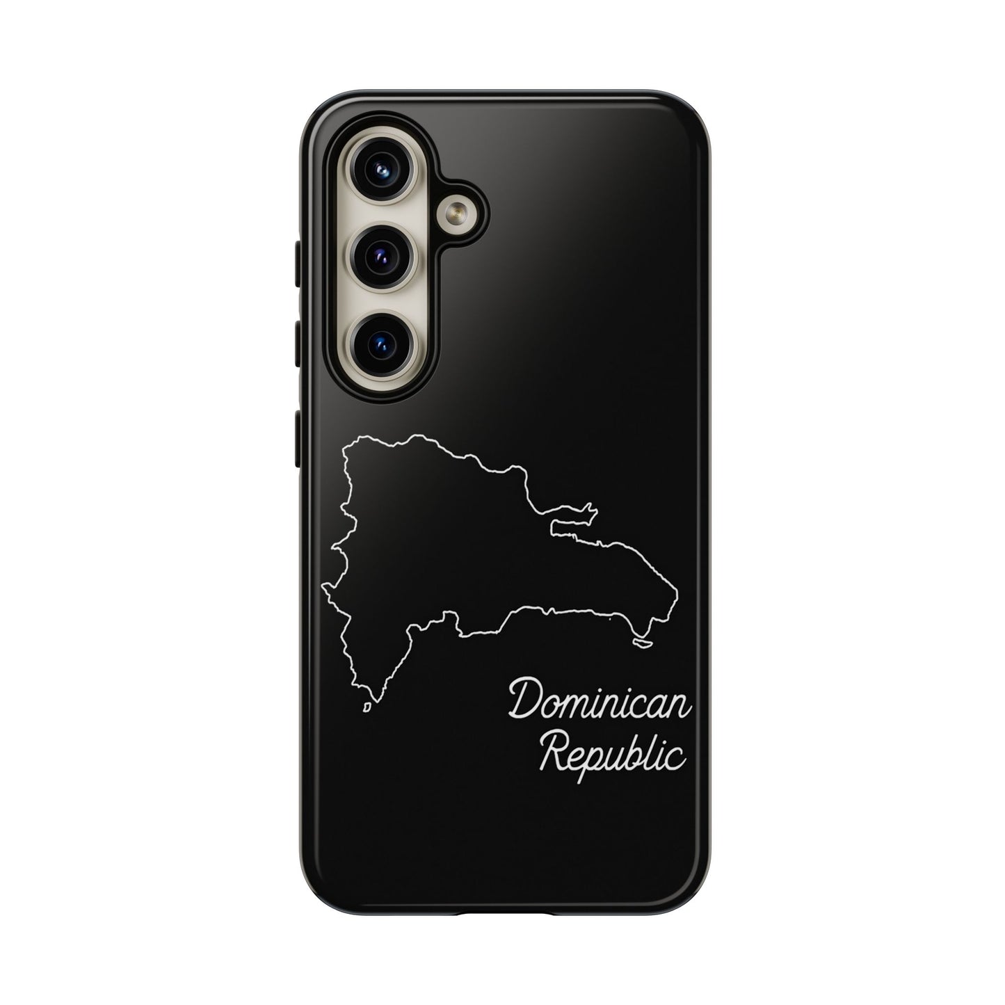 Dominican Republic Outline Phone Case – Minimal Country Map Tough Case (iPhone, Samsung, Pixel)