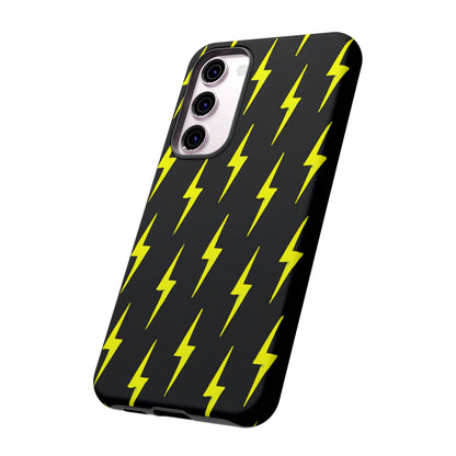 Yellow Lightning Bolt Tough Phone Case | Bold Electric Pattern Case for Iphone, Samsung Galaxy and Pixel