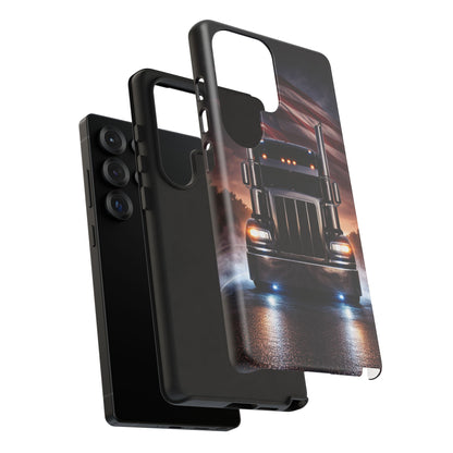 Semi Truck Phone Case American Flag Big Rig Trucker Gift iPhone Samsung