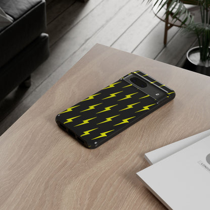 Yellow Lightning Bolt Tough Phone Case | Bold Electric Pattern Case for Iphone, Samsung Galaxy and Pixel