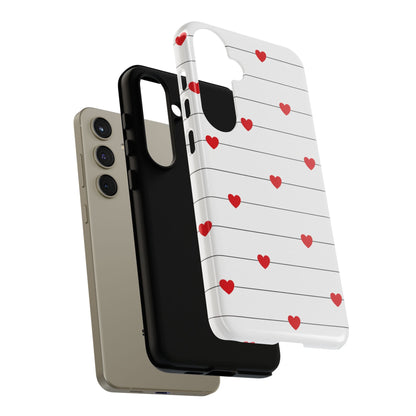Red Heart Stripe iPhone Case | Tough Shockproof Love Aesthetic Cover