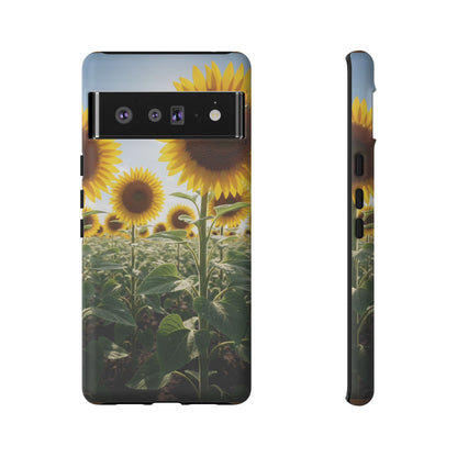 Sunflower Field Phone Case | Golden Hour Floral Aesthetic | Bright Summer Tough Case