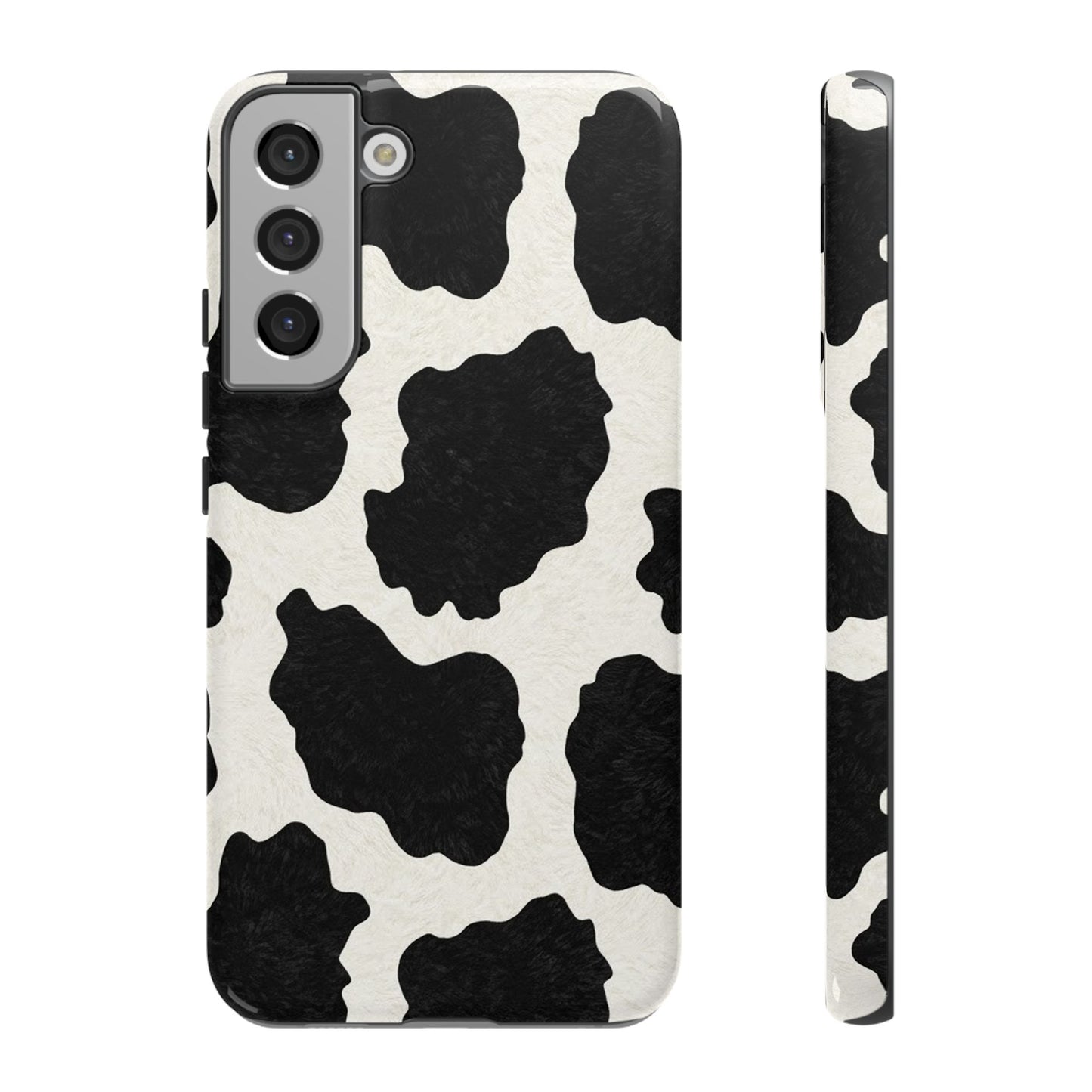 Black & White Cow Print Phone Case | Western Aesthetic iPhone & Samsung Tough Case