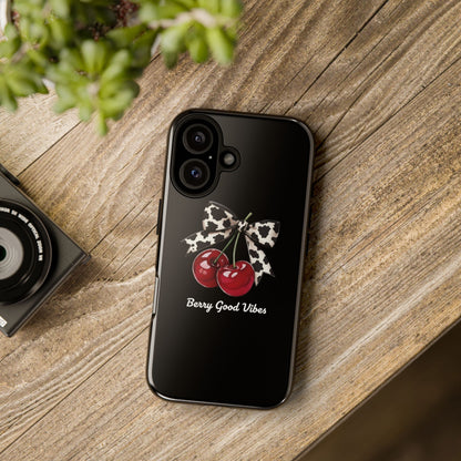 Cherry Cow Print Phone Case | Coquette Bow Aesthetic iPhone & Samsung Tough Case