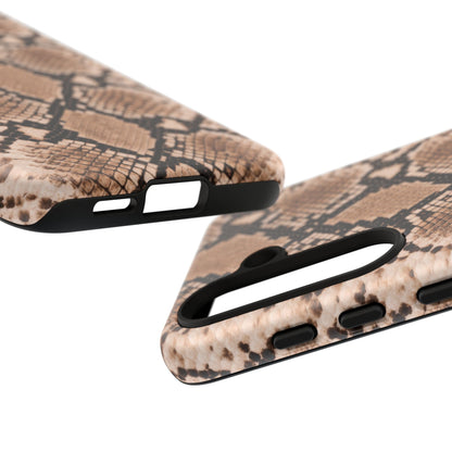 Snake Print Phone Case – Brown Python Pattern Slim Protective Cover for Iphone, Samsung Galaxy and Pixel