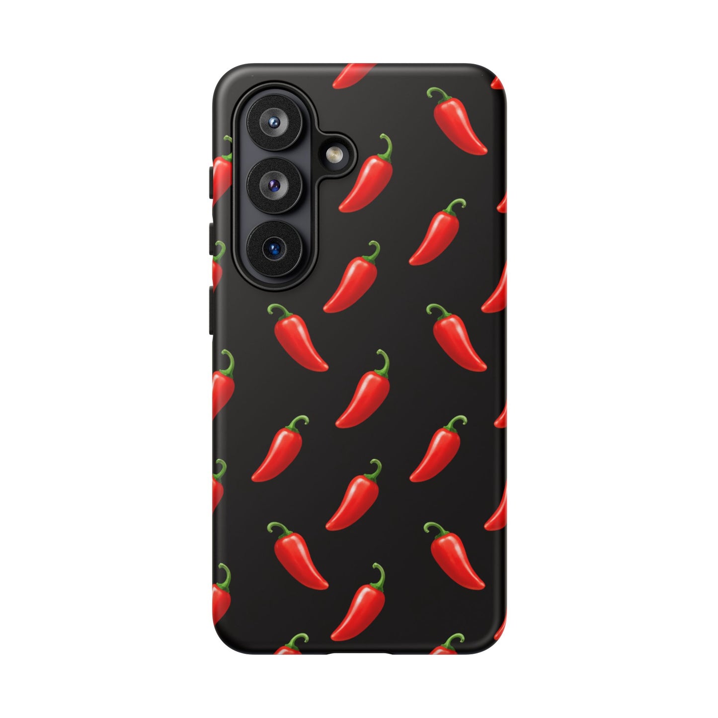 Spicy Chili Pepper Phone Case – Black Cute Hot Pepper Tough Cover for Iphone, Samsung Galaxy and Pixel