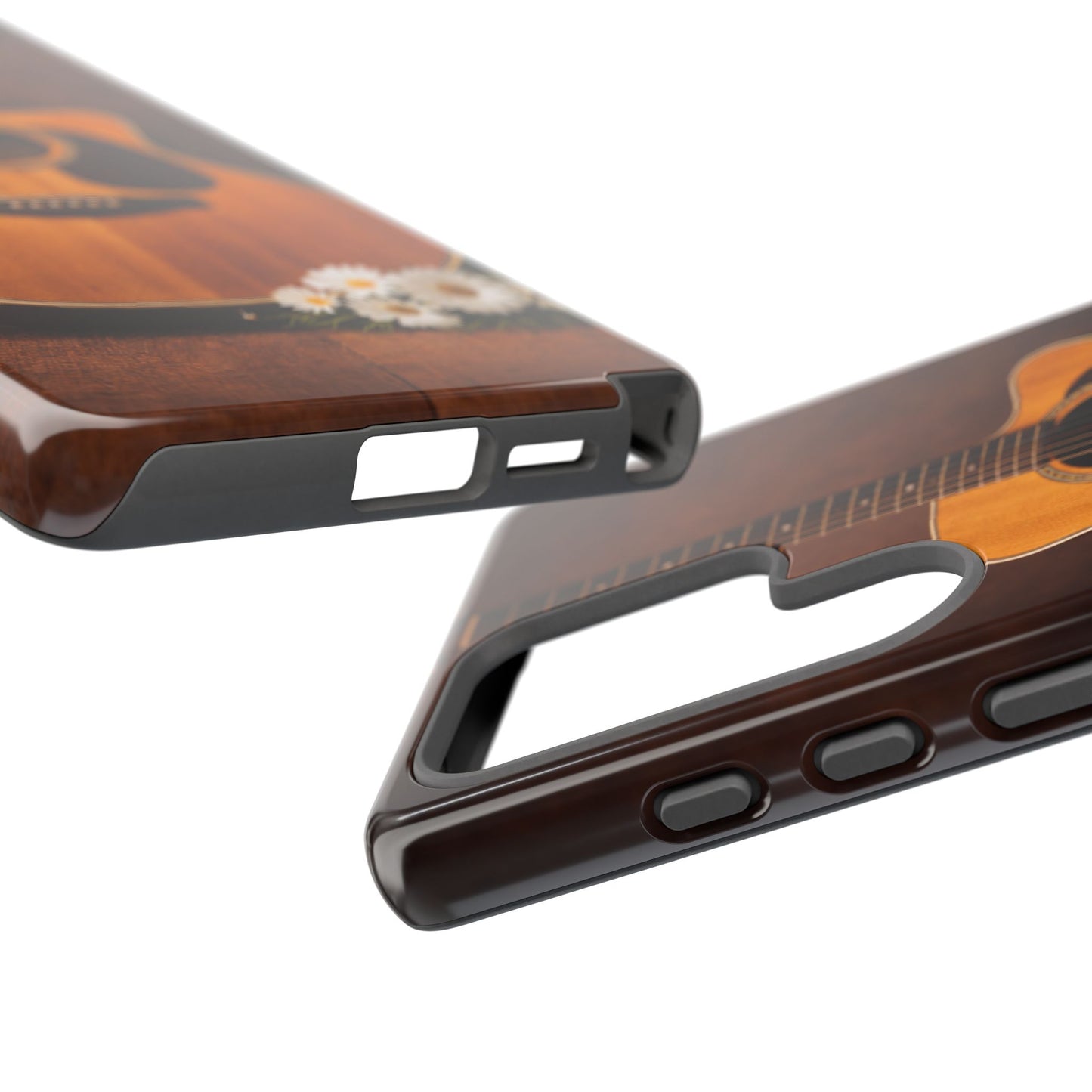 Acoustic Guitar Daisy Phone Case | Rustic Music Lover Tough Cover