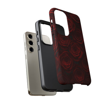 Dark Red Rose Phone Case – Gothic Floral Tough Case (iPhone, Samsung, Pixel)