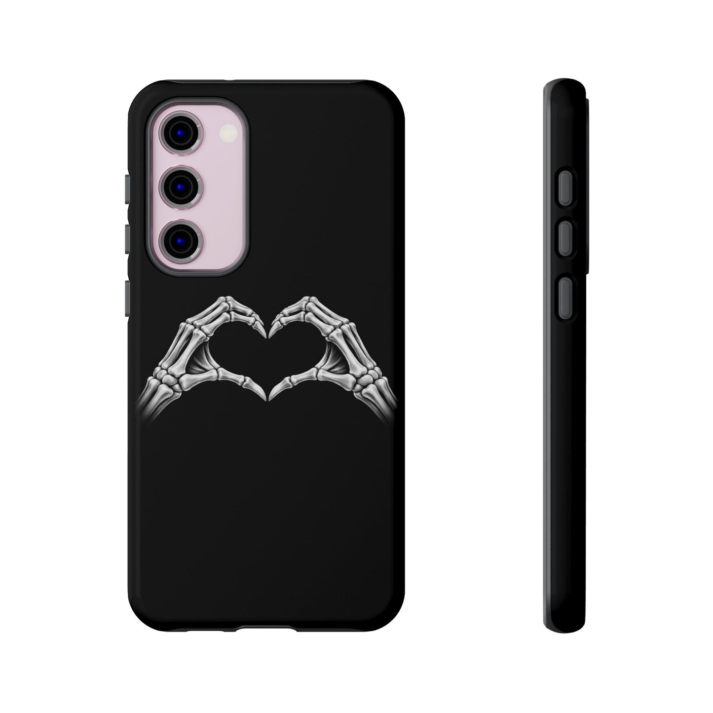 Skeleton Hands Heart Phone Case | Gothic Black Protective Cover
