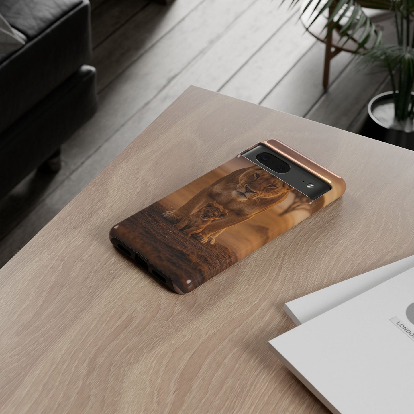 Lioness & Cub Phone Case | Safari Wildlife Tough Case for iPhone & Samsung
