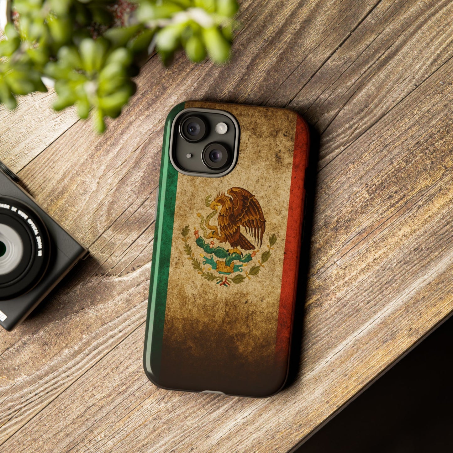 Vintage Mexico Flag Phone Case – Mexican Pride Grunge Flag Aesthetic Tough Case