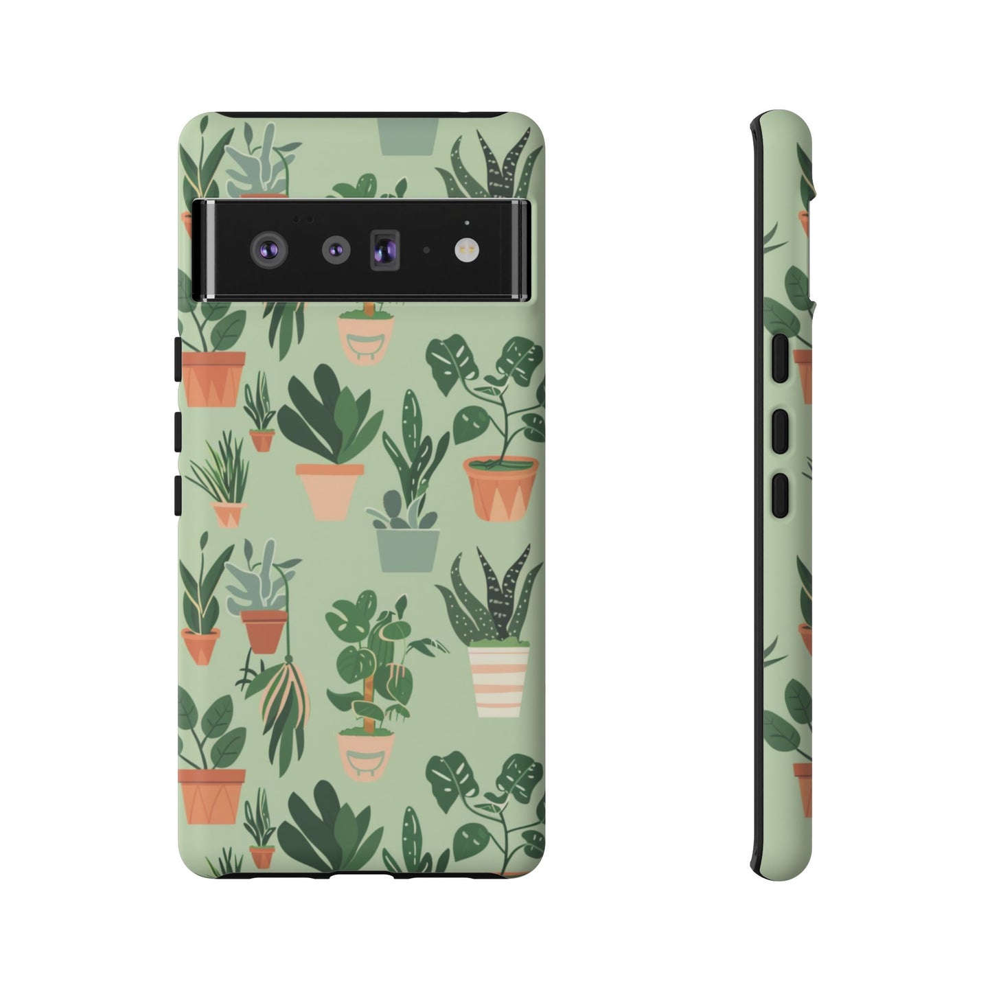 Plant Lover Phone Case | Cute Potted Plants Pattern | Botanical Aesthetic Tough Case