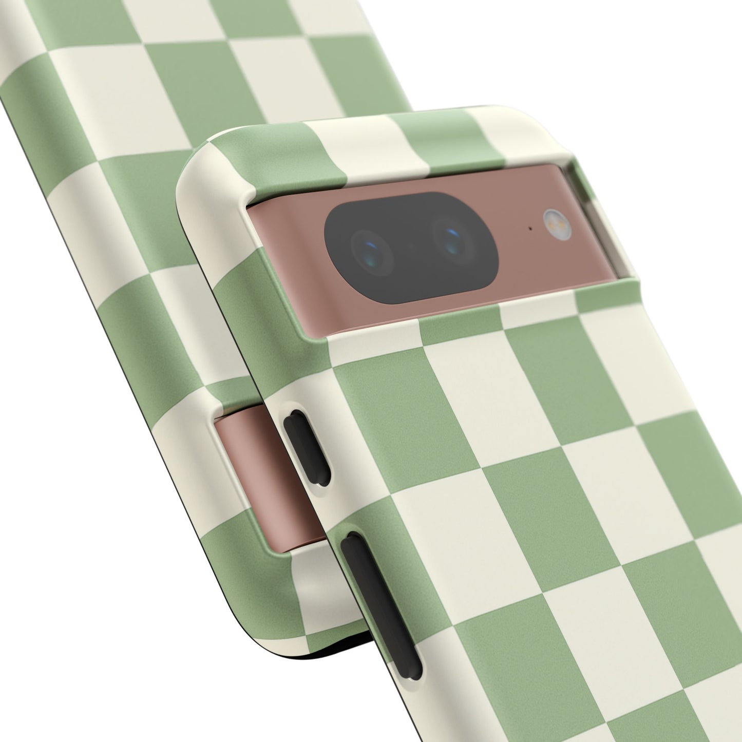 Sage Green Checkerboard Phone Case | Minimal Aesthetic Checkered iPhone & Samsung Tough Case