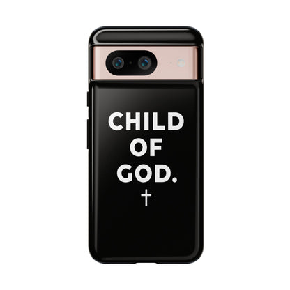 Child of God Phone Case Christian Black Aesthetic Cross Tough Cover