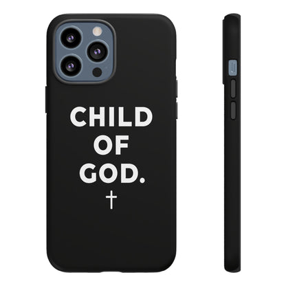 Child of God Phone Case Christian Black Aesthetic Cross Tough Cover