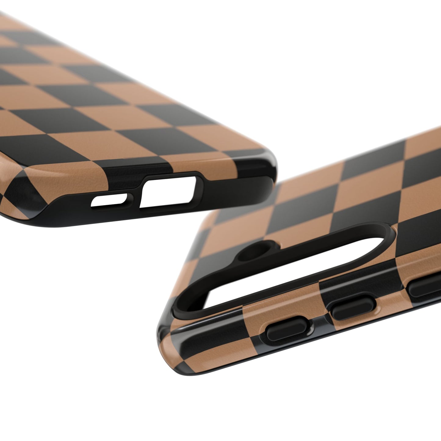 Brown Checkerboard Phone Case | Aesthetic Tough Protective Case