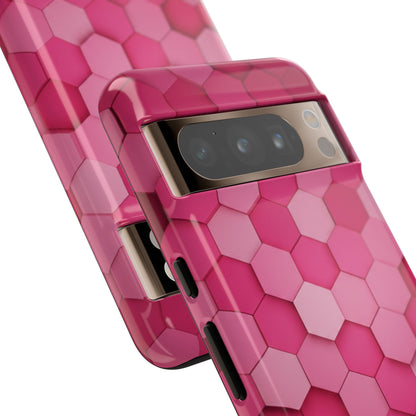 Hot Pink Hexagon Phone Case | Honeycomb Geometric Aesthetic | Cute Pink iPhone & Samsung Tough Protective Case