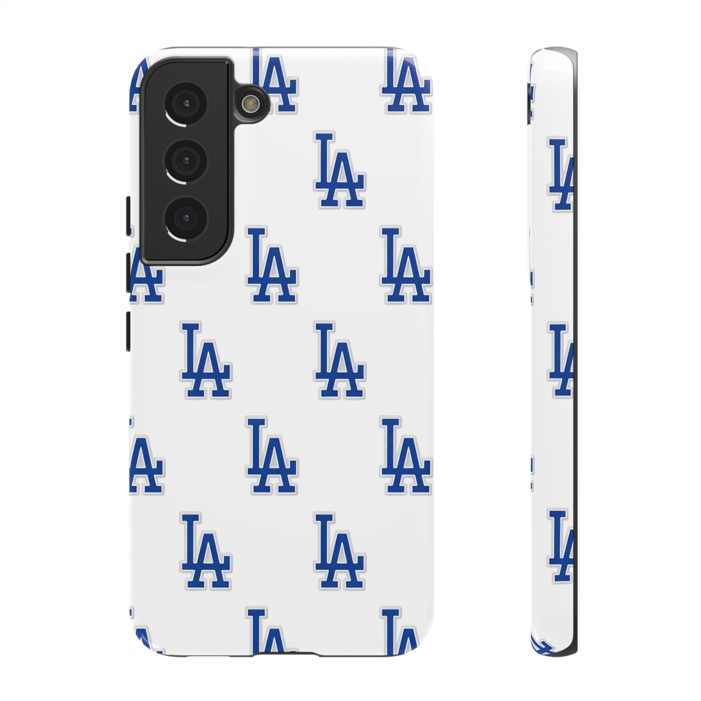 Blue LA Monogram Pattern Phone Case | Minimal Baseball Inspired Tough Cover