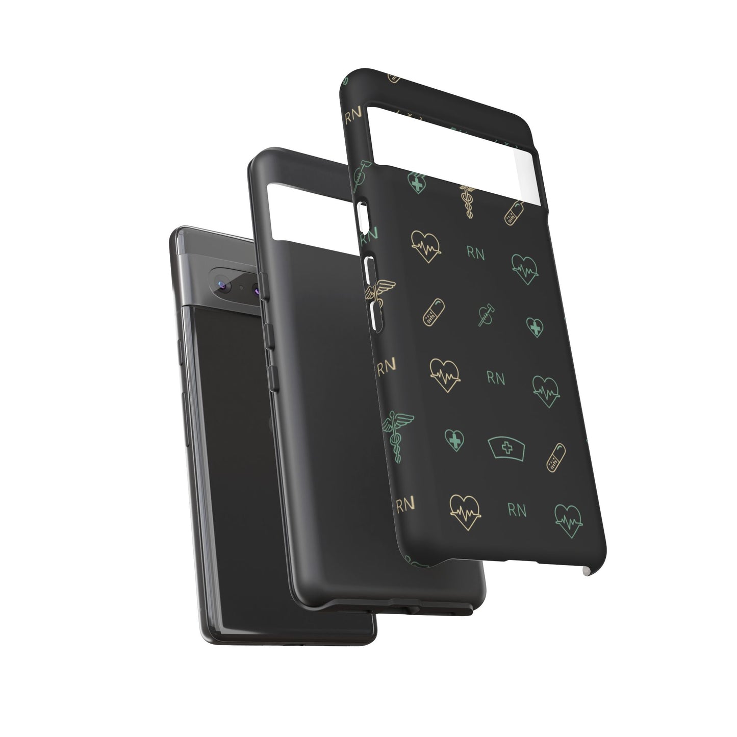 RN Nurse Phone Case – Minimal Medical Icon Pattern Healthcare Worker Tough Case