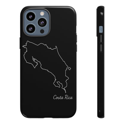 Costa Rica Outline Phone Case – Minimal Country Map Tough Case (iPhone, Samsung, Pixel)