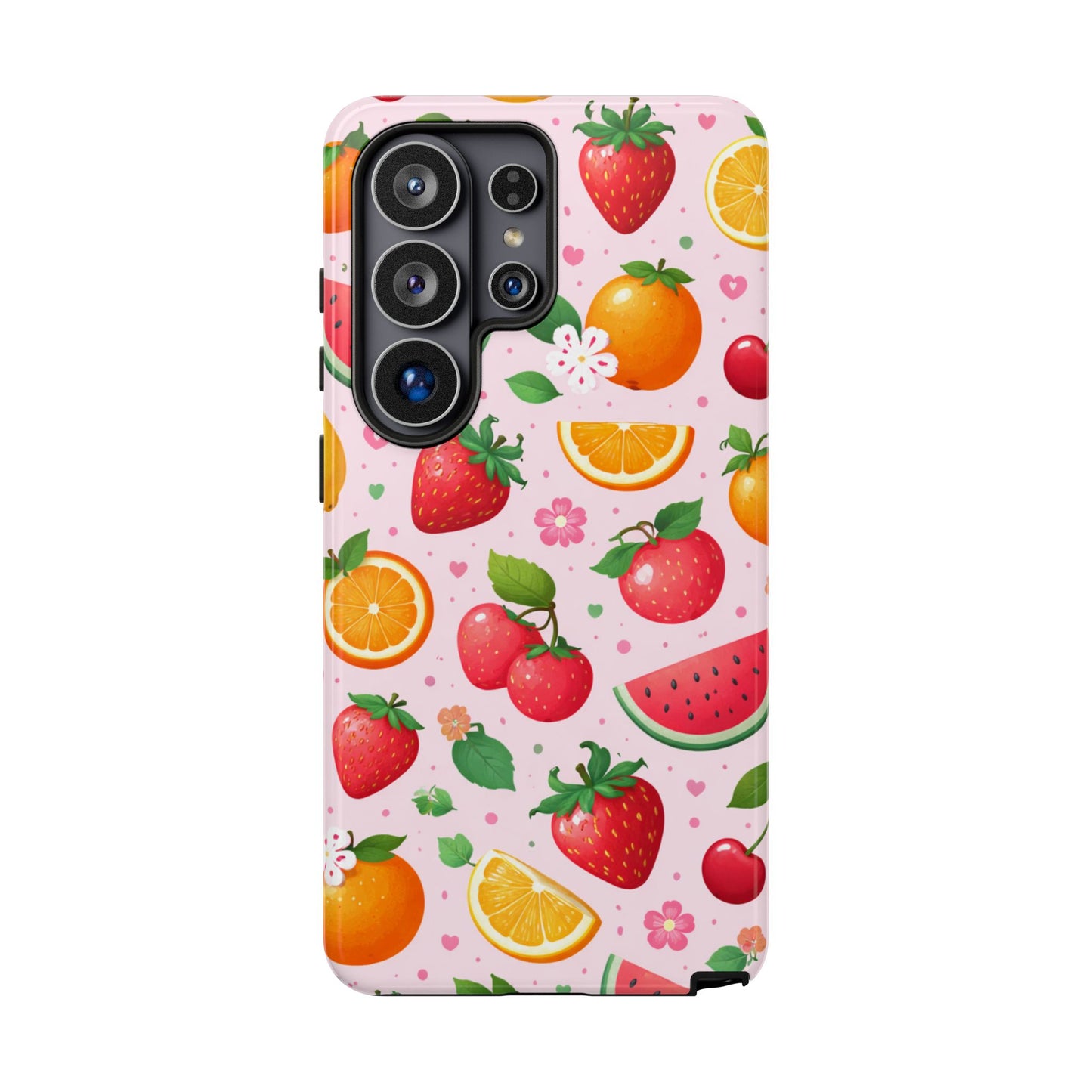 Fruit Phone Case – Tough Shockproof, Strawberry Cherry Citrus Summer Design for Iphone, Samsung Galaxy and Pixel