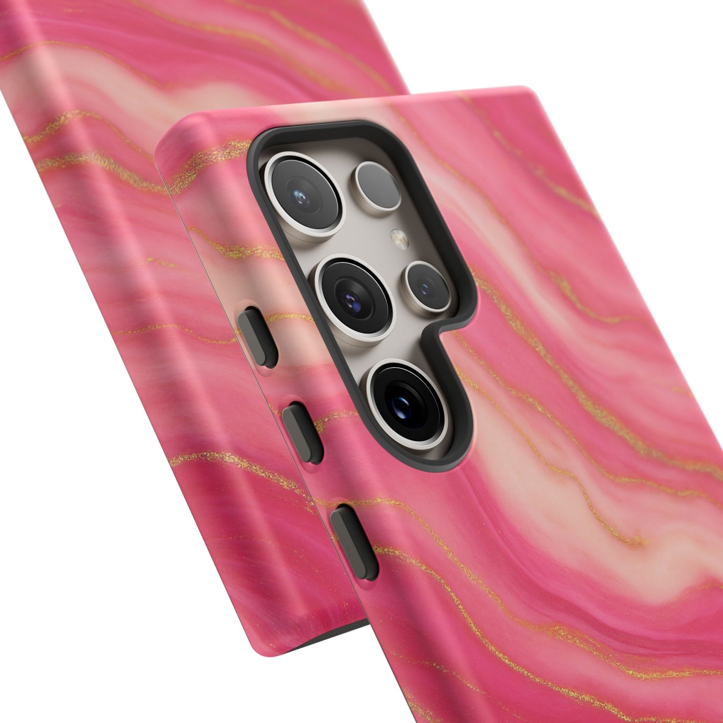 Pink Marble Phone Case | Rose Gold Swirl Aesthetic Tough Protective Case