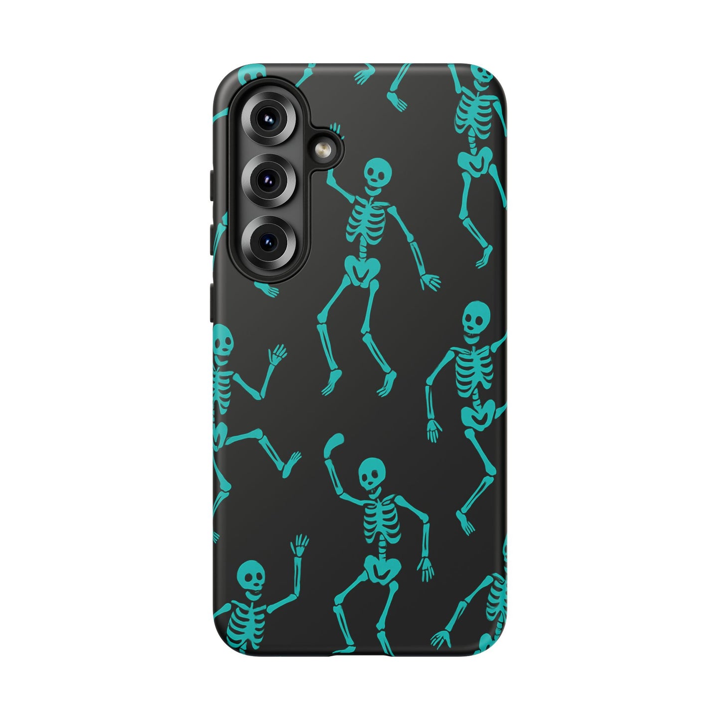 Dancing Teal Skeletons Phone Case | Tough Protective Case for Iphone, Samsung Galaxy and Pixel