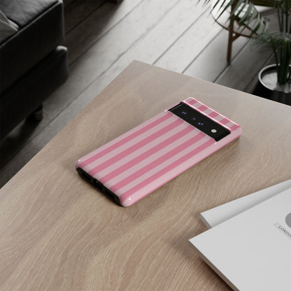 Pink Stripe Phone Case – Pastel Coquette Aesthetic Tough Protective Case