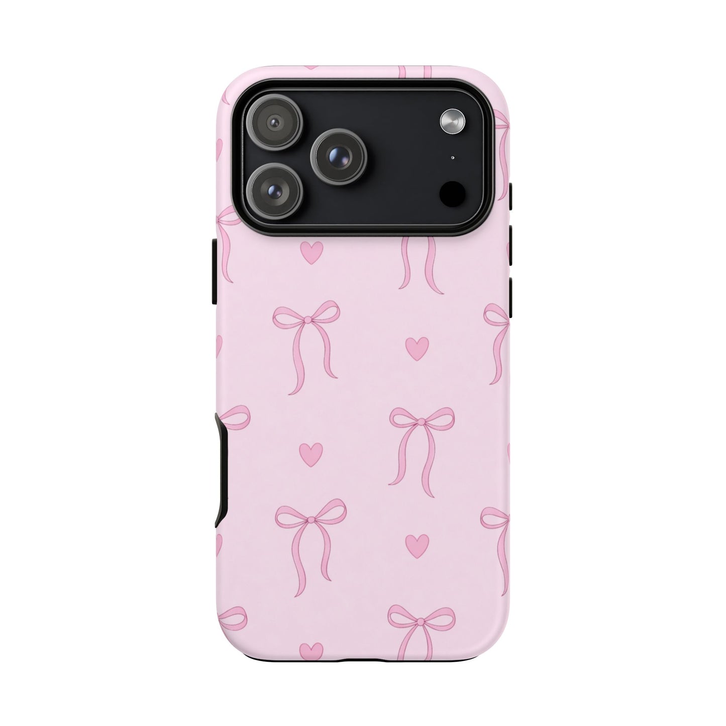 Pink Bow Heart Aesthetic Phone Case – Coquette Cute Tough Cover